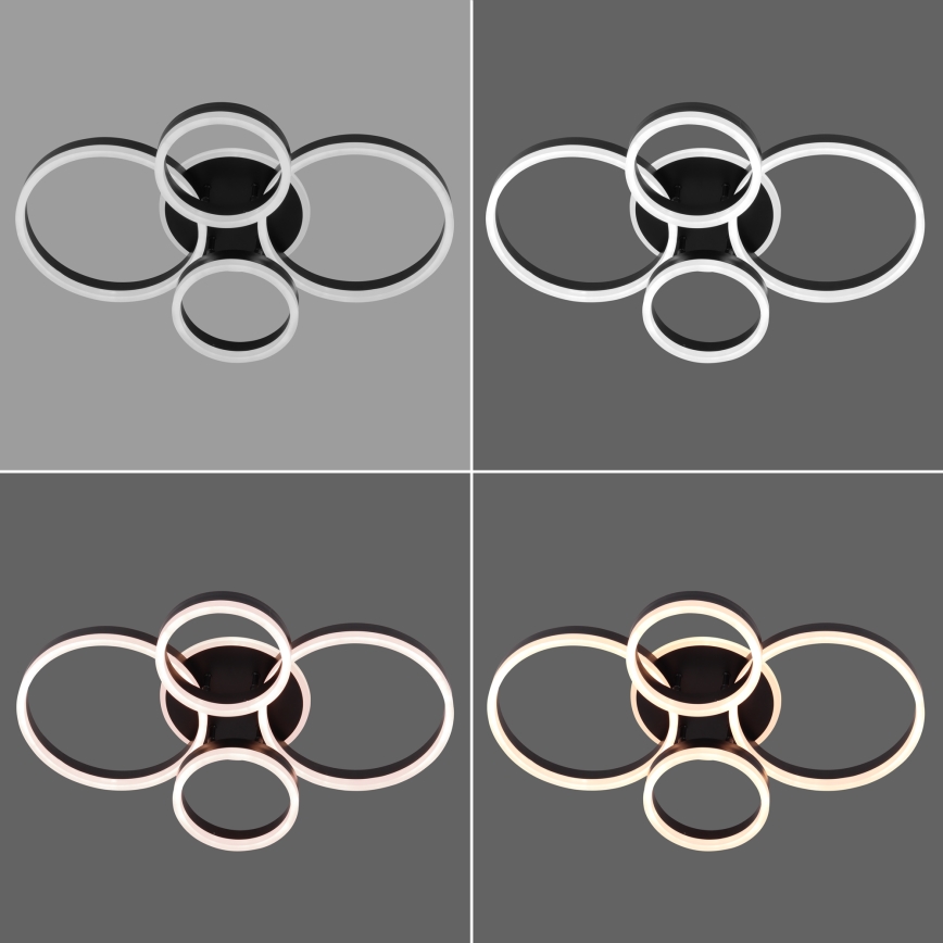 Brilagi - Luminária de teto LED dimável ORBITS LED/52W/230V 3000-6000K + controlo remoto