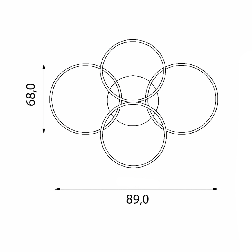 Brilagi - Luminária de teto LED dimável ORBITS LED/52W/230V 3000-6000K + controlo remoto