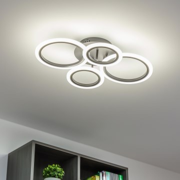 Brilagi - Plafon LED dimerizável de montagem superficial ORBITS LED/50W/230V 3000-6500K preto + controlo remoto