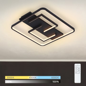 Brilagi - Plafon LED dimerizável FLARE LED/34W/230V 3000-6000K 48x48 cm preto + comando remoto