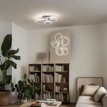 Brilagi - Plafon LED dimerizável de montagem superficial ORBITS LED/50W/230V 3000-6500K preto + controlo remoto