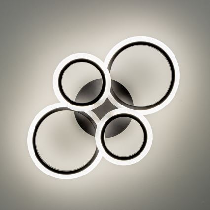 Brilagi - Plafon LED dimerizável de montagem superficial ORBITS LED/50W/230V 3000-6500K preto + controlo remoto