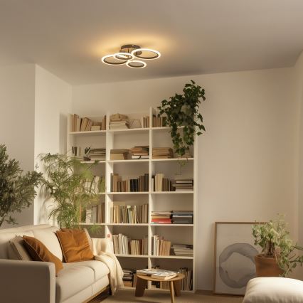 Brilagi - Plafon LED dimerizável de montagem superficial ORBITS LED/50W/230V 3000-6500K preto + controlo remoto