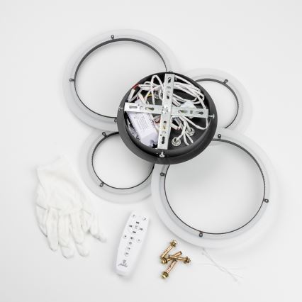 Brilagi - Plafon LED dimerizável de montagem superficial ORBITS LED/50W/230V 3000-6500K preto + controlo remoto