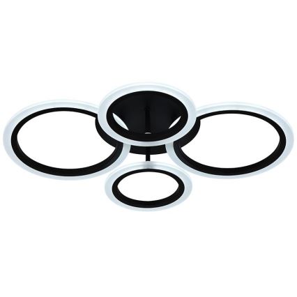 Brilagi - Plafon LED dimerizável de montagem superficial ORBITS LED/50W/230V 3000-6500K preto + controlo remoto