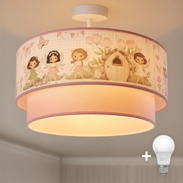 Brilagi - Plafon LED infantil BOBO de sobrepor 1xE27/10W/230V Ø 40 cm rosa/fadas