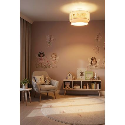 Brilagi - Plafon LED infantil BOBO de sobrepor 1xE27/60W/230V Ø 40 cm rosa/fadas