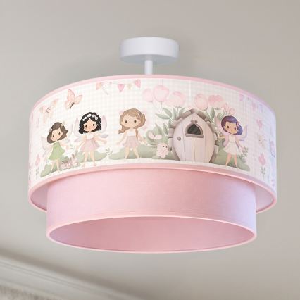 Brilagi - Plafon LED infantil BOBO de sobrepor 1xE27/60W/230V Ø 40 cm rosa/fadas