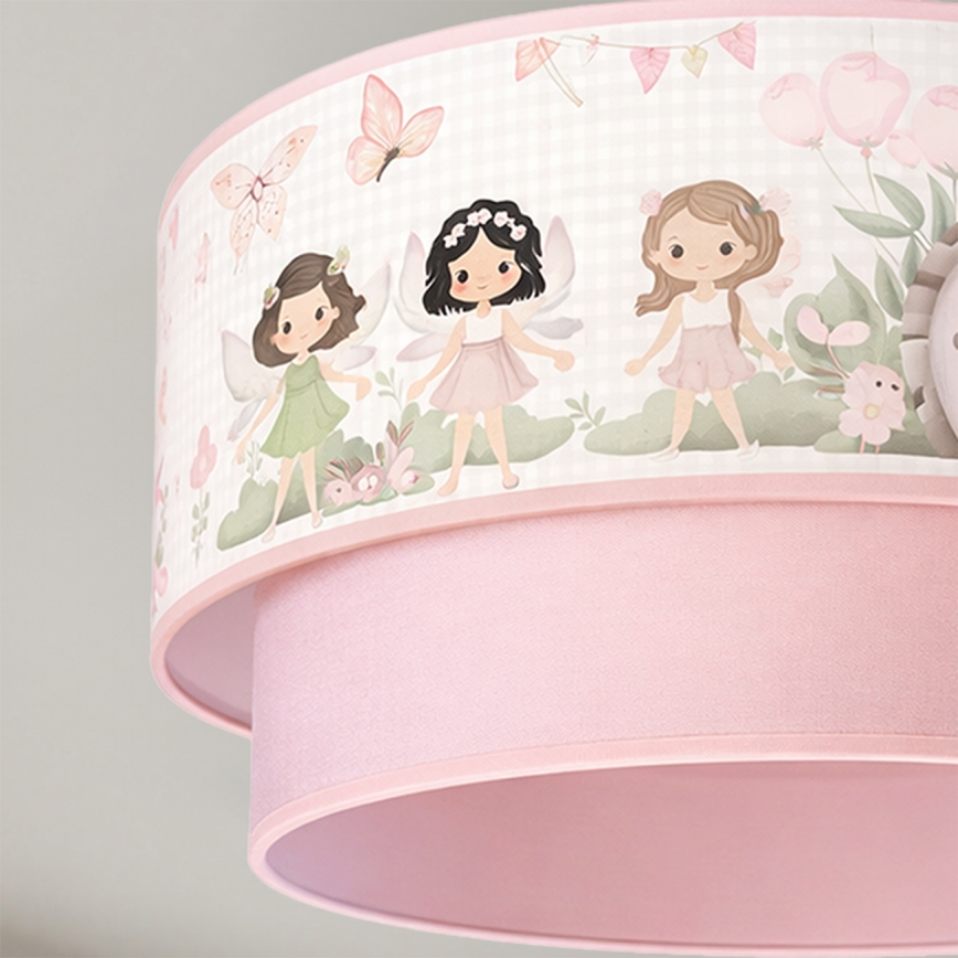 Brilagi - Plafon LED infantil BOBO de sobrepor 1xE27/60W/230V Ø 40 cm rosa/fadas