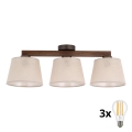 BRILAGI - Plafon LED LATTE 3xE27/15W/230V pinho/bege