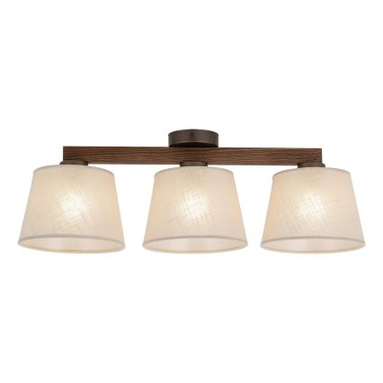 BRILAGI - Plafon LED LATTE 3xE27/15W/230V pinho/bege