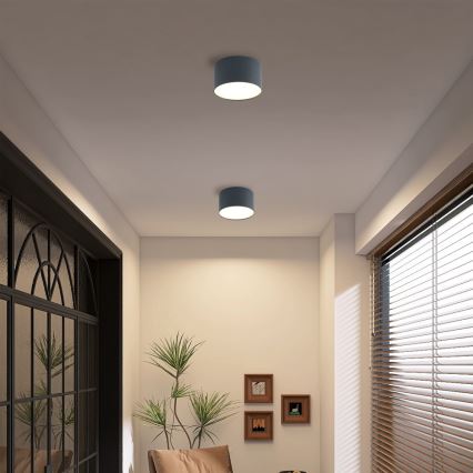 Brilagi - Candeeiro de teto LED para casa de banho FORIS LED/9W/230V Ø 9 cm antracite IP44 IRC 90