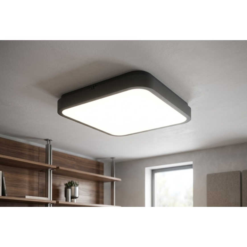 BRILAGI - Candeeiro de teto LED para casa de banho ZENNA LED/36W/230V 41x41 cm IP44 preto
