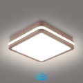 Brilagi - Plafon LED para exterior com sensor BENE LED/18W/230V 21,5x21,5 cm castanho IP54