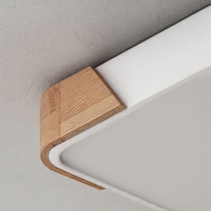 Brilagi - Plafon LED PILANA LED/24W/230V carvalho/branco 32x32 cm