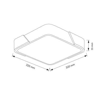 Brilagi - Plafon LED PILANA LED/24W/230V carvalho/branco 32x32 cm