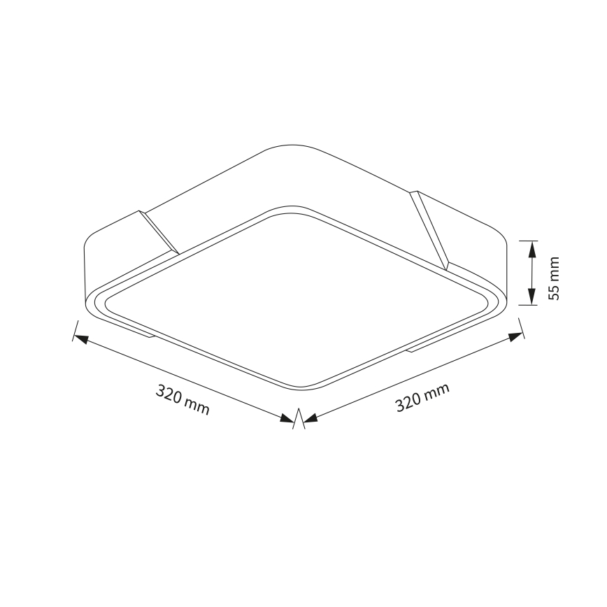 Brilagi - Plafon LED PILANA LED/24W/230V carvalho/branco 32x32 cm