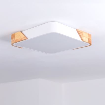 Brilagi - Plafon LED PILANA LED/24W/230V carvalho/branco 32x32 cm