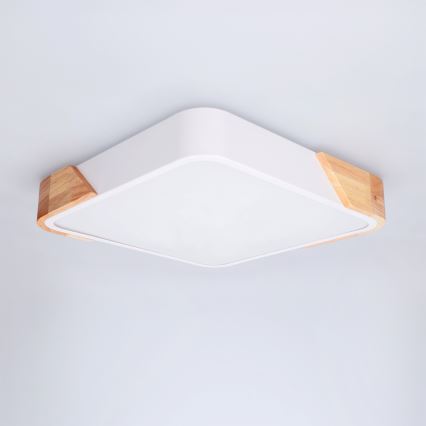 Brilagi - Plafon LED PILANA LED/24W/230V carvalho/branco 32x32 cm