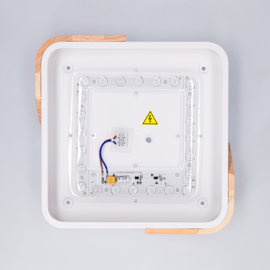Brilagi - Plafon LED PILANA LED/24W/230V carvalho/branco 32x32 cm