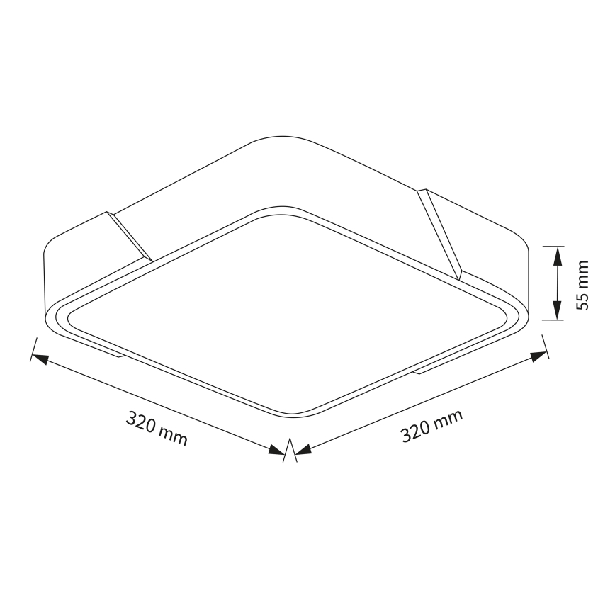 Brilagi - Plafon LED PILANA LED/24W/230V carvalho/branco 32x32 cm