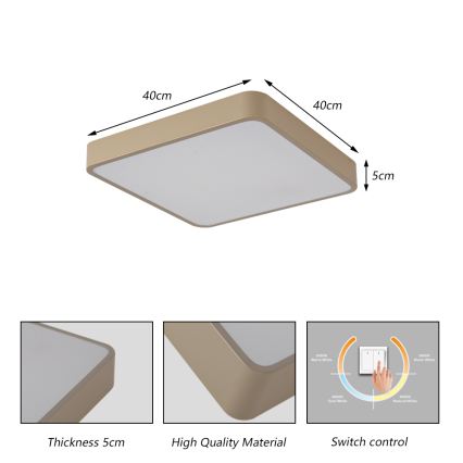 Brilagi - Plafon LED POOL LED/36W/230V 3000/4000/6000K 40x40 cm bege