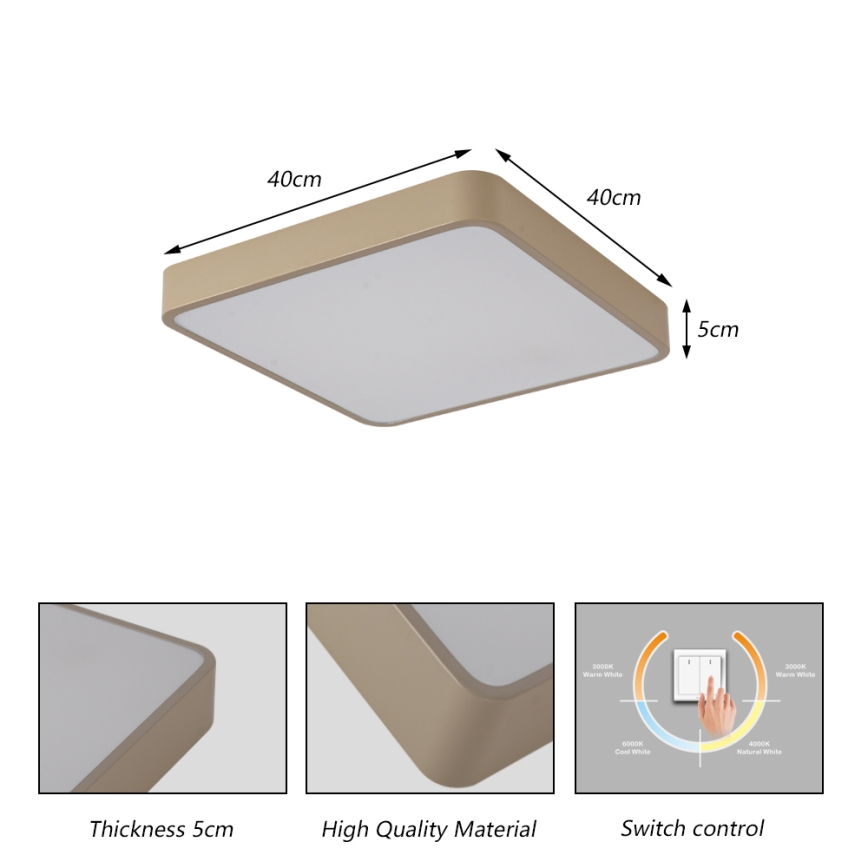 Brilagi - Plafon LED POOL LED/36W/230V 3000/4000/6000K 40x40 cm bege