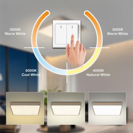 Brilagi - Plafon LED POOL LED/36W/230V 3000/4500/6000K 40x40 cm bege