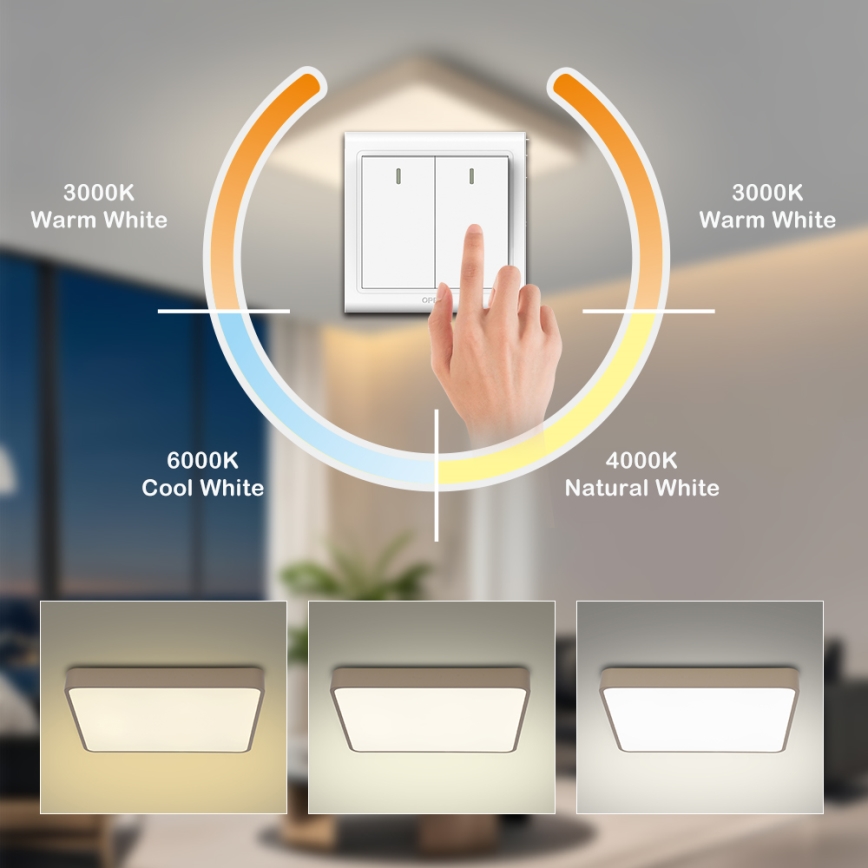 Brilagi - Plafon LED POOL LED/48W/230V 3000/4500/6000K 50x50 cm bege
