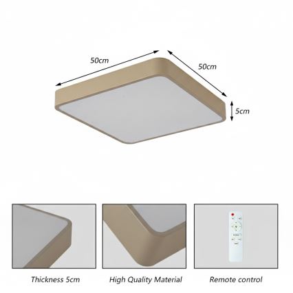 Brilagi - Plafon LED POOL LED/48W/230V 3000/4500/6000K 50x50 cm bege