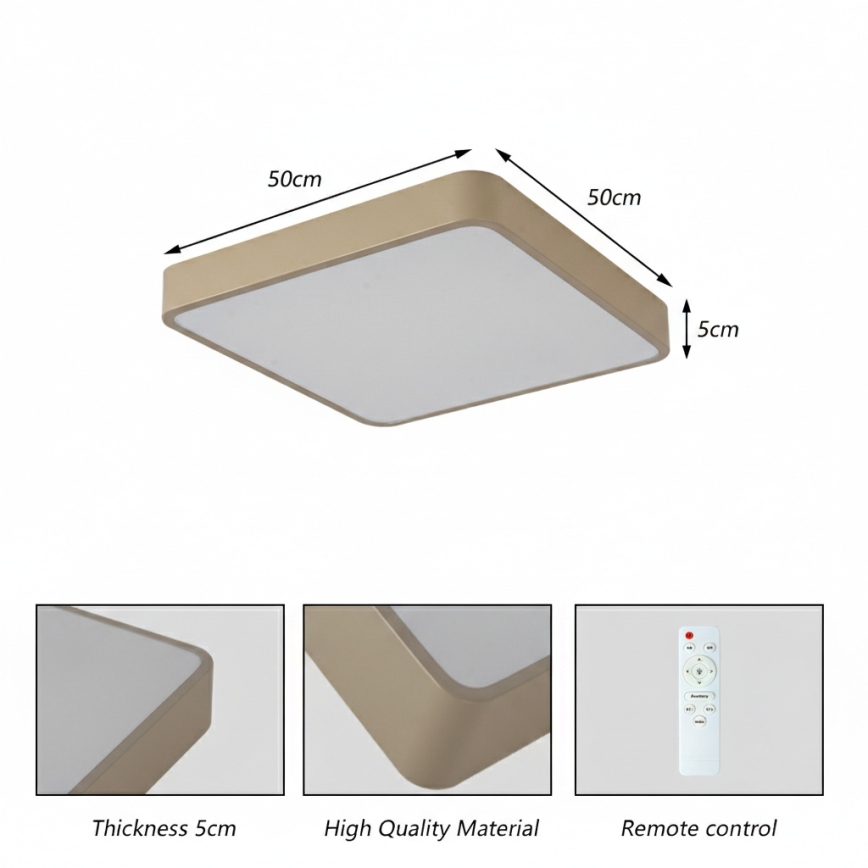 Brilagi - Plafon LED POOL LED/48W/230V 3000/4500/6000K 50x50 cm bege