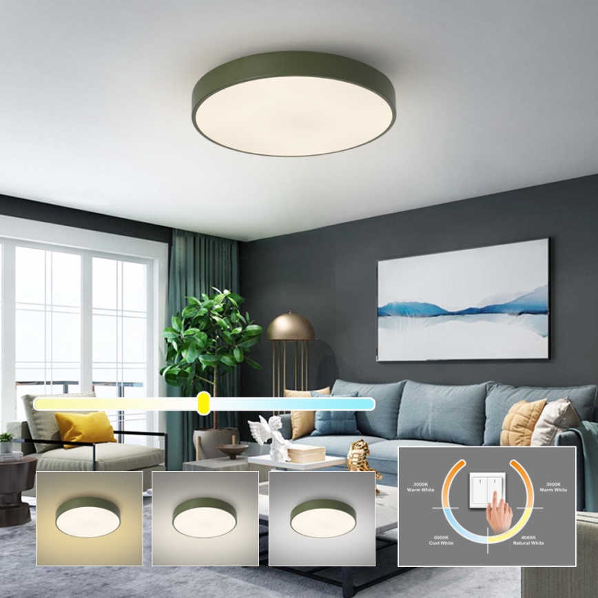 Brilagi - Candeeiro de tecto LED POOL LED/60W/230V 3000/4000/6000K Ø 50 cm verde