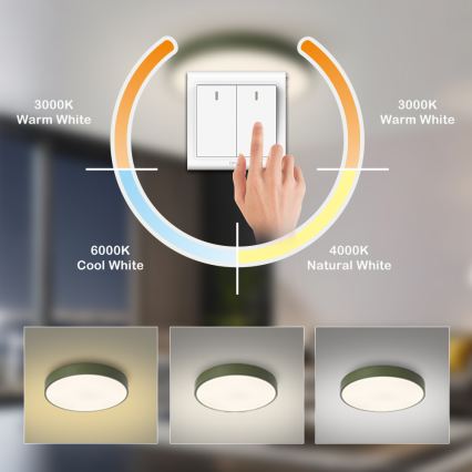 Brilagi - Candeeiro de tecto LED POOL LED/60W/230V 3000/4000/6000K Ø 50 cm verde