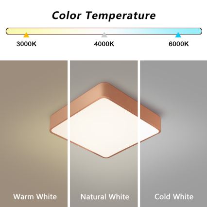 BRILAGI - Candeeiro de tecto LED regulável POOL SQUARE LED/36W/230V 3000-6000K 40x40 cm bronze + comando remoto