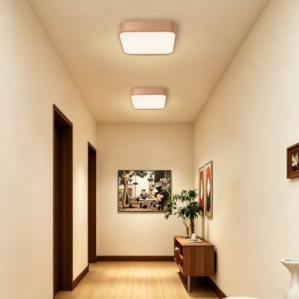 BRILAGI - Candeeiro de tecto LED regulável POOL SQUARE LED/36W/230V 3000-6000K 40x40 cm bronze + comando remoto
