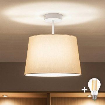 Brilagi - Plafon LED sobreposto CERIA 1xE27/60W/230V Ø 30 cm branco/bege