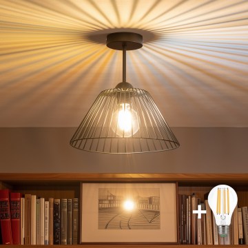 Brilagi - Plafon LED sobreposto CERIA WIRE 1xE27/60W/230V Ø 30 cm preto