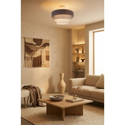 Brilagi - Plafon LUNETA 1xE27/60W/230V, diâmetro 40 cm, cinzento/creme/branco