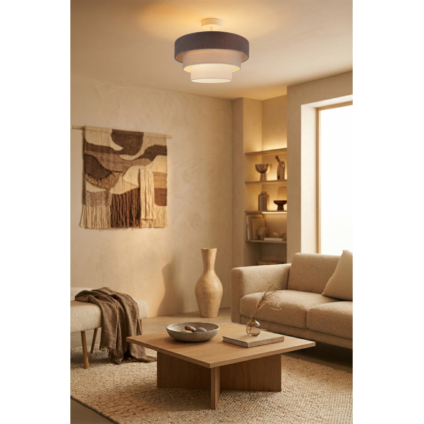 Brilagi - Plafon LUNETA 1xE27/60W/230V, diâmetro 40 cm, cinzento/creme/branco