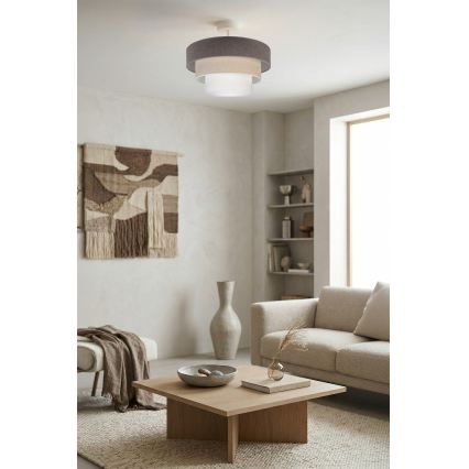 Brilagi - Plafon LUNETA 1xE27/60W/230V, diâmetro 40 cm, cinzento/creme/branco