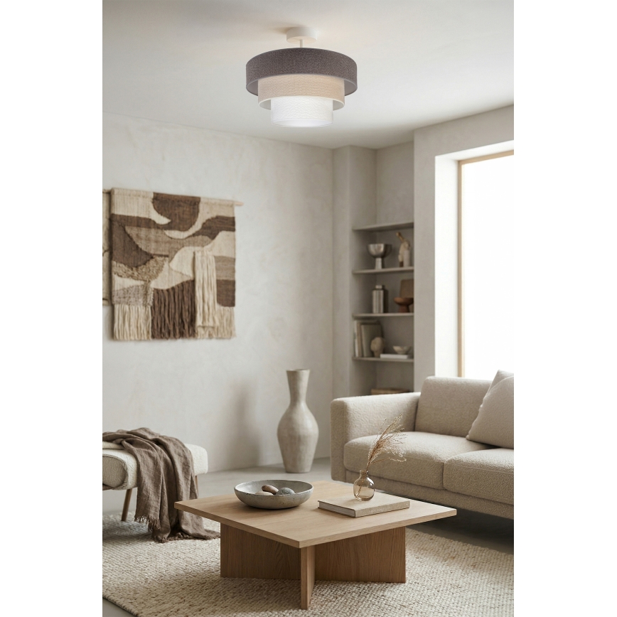Brilagi - Plafon LUNETA 1xE27/60W/230V, diâmetro 40 cm, cinzento/creme/branco