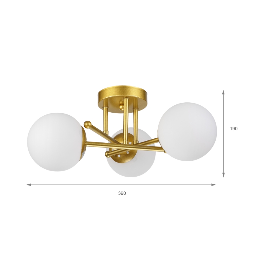 Brilagi - Plafon MALIVA 3xE14/15W/230V dourado/branco
