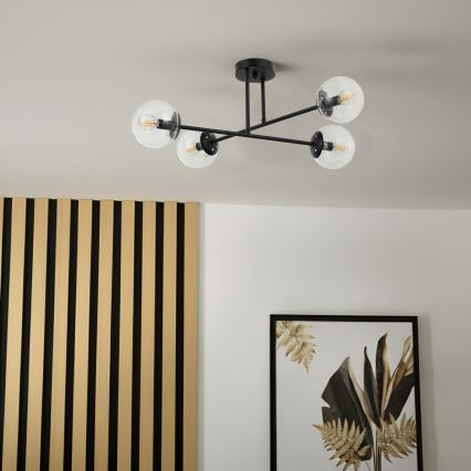 Brilagi - Plafon MALIVA 4xE14/15W/230V preto/transparente