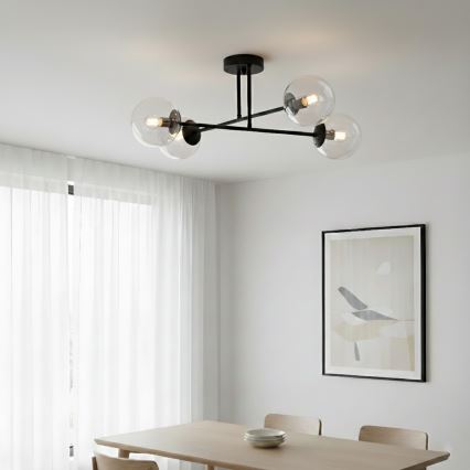 Brilagi - Plafon MALIVA 4xE14/15W/230V preto/transparente