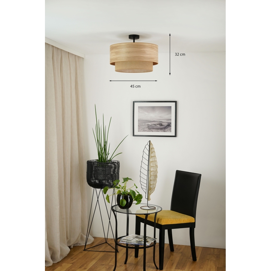 Brilagi - Plafonier MONTANA BOHO 1xE27/15W/230V diâmetro 45 cm castanho
