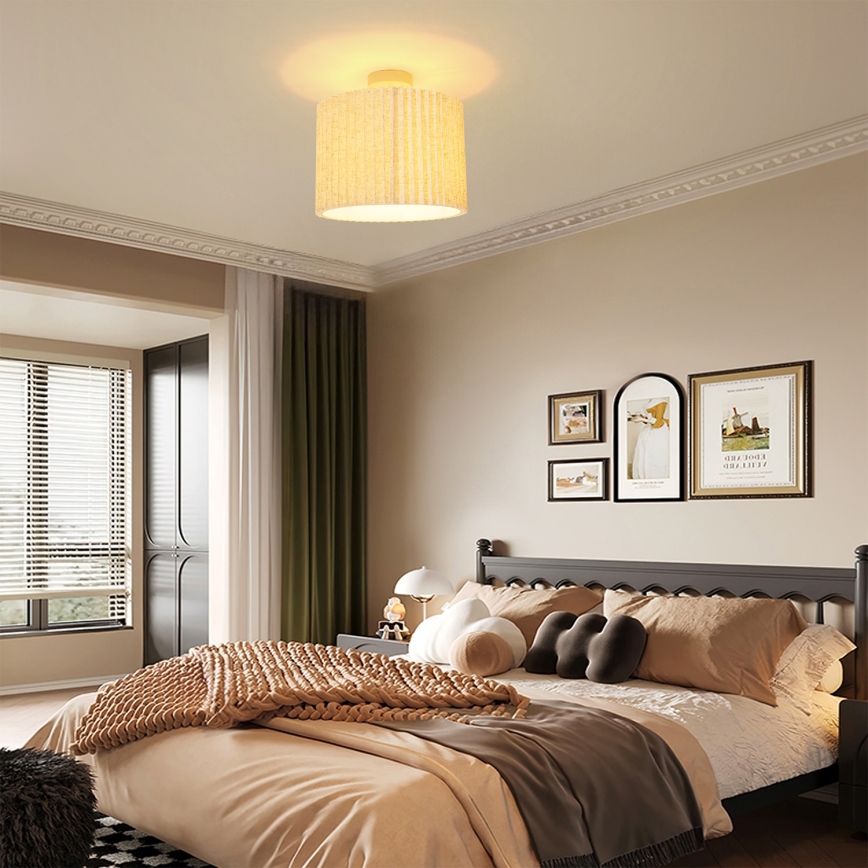 Brilagi - Plafon NORDIC WAVE 1xE27/15W/230V Ø 32 cm linho/branco