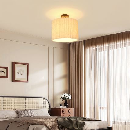 Brilagi - Plafon NORDIC WAVE 1xE27/15W/230V Ø 32 cm linho/preto