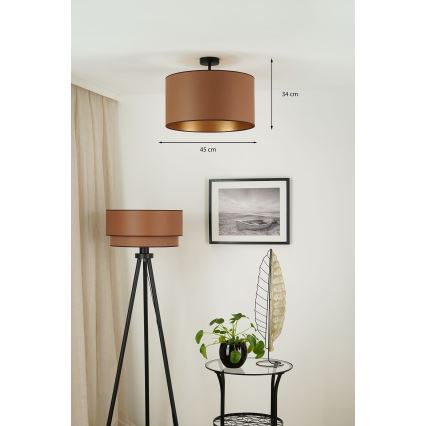 Brilagi - Plafonieră OREGON ROLLER VEGE 1xE27/15W/230V diam. 45 cm maro