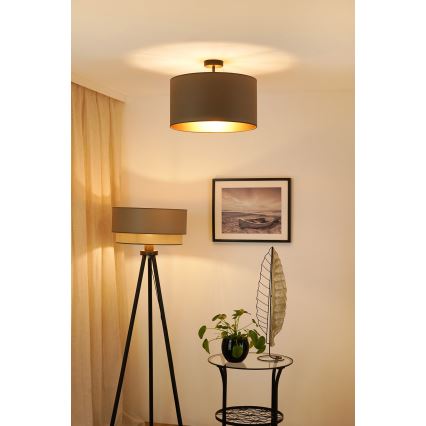 Brilagi - Plafon OREGON ROLLER VEGE 1xE27/15W/230V diâmetro 45 cm cinza