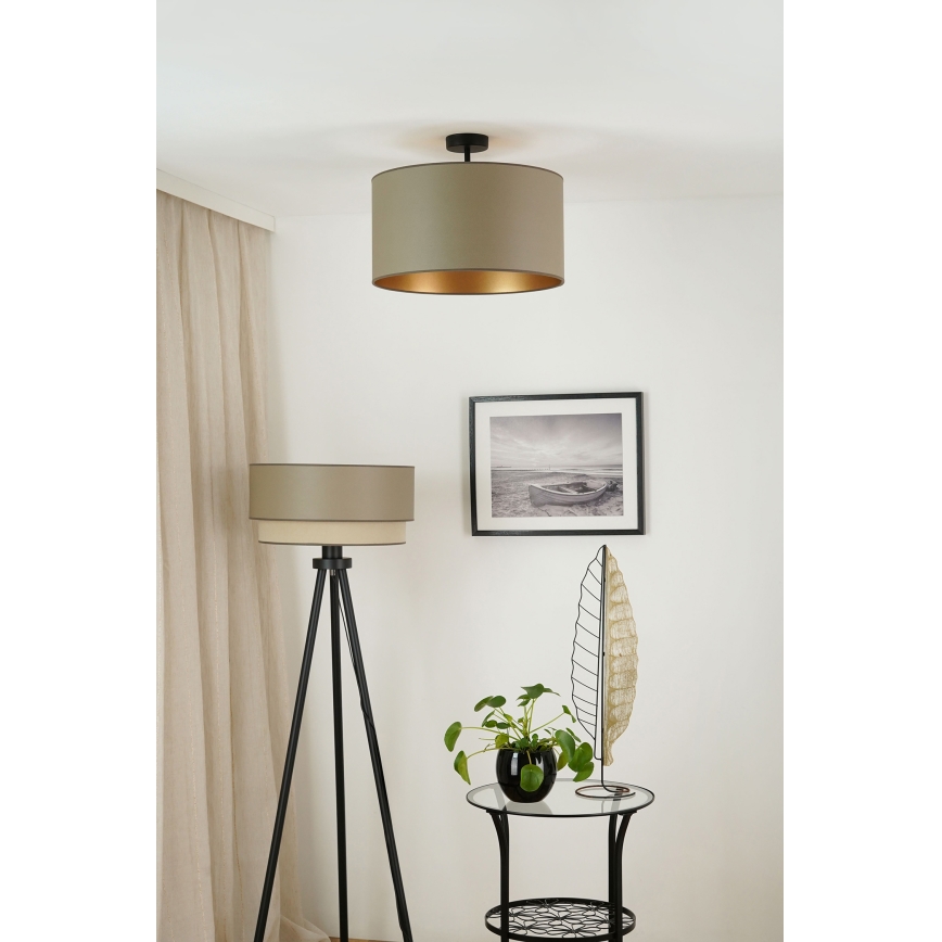 Brilagi - Plafon OREGON ROLLER VEGE 1xE27/15W/230V diâmetro 45 cm cinza